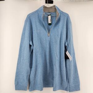 01.Algo Men's Large Light Blue Heathered Golf Quarter Zip‎ 2.0 Sweater